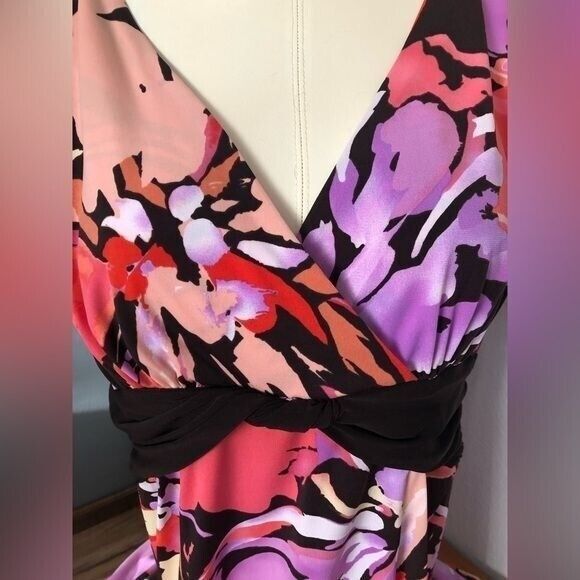 Scarlett Women's Size 10 Multicolor Floral Mid Length Midi Easter Spring Dress - Picture 4 of 14